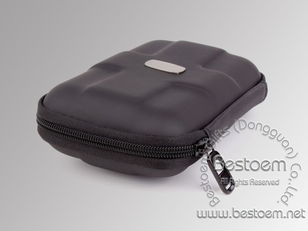EVA hdd carrying case with metal nameplate logo on front