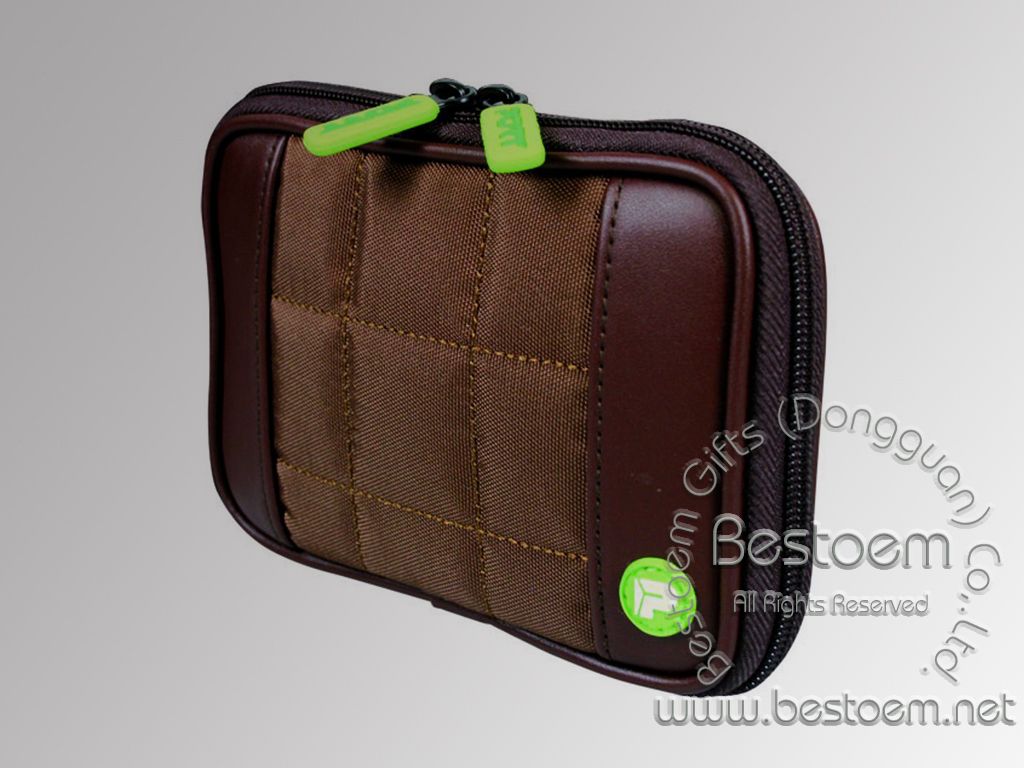 Canvas hdd case bag in brown color