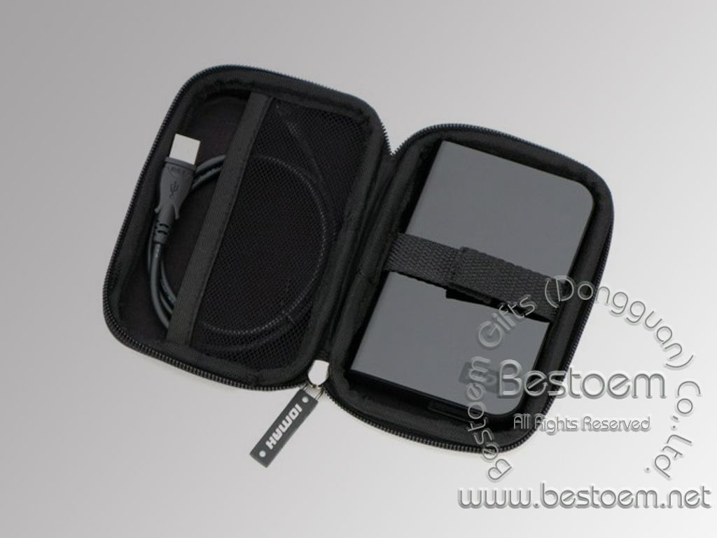 hard drive carry case inside view with HDD in