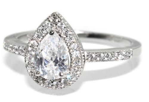 ... Sterling Silver Pear Ring with 6x8mm Center Pave CZ's SZ Q ... Sterling Silver Pear Ring with 6x8mm Center Pave CZ's SZ Q