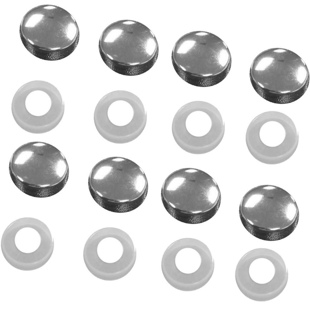8 Pcs Chrome License Plate Frame Screw Caps Bolt Cap Cover for Car