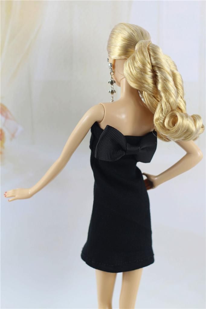 Handmade,Vintage Style Little Black Dress//Outfit For 11.5in.Doll Silkstone H06